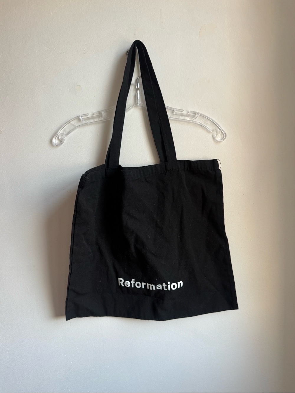 Reformation Black Canvas Tote